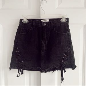 Forever21 Black Tie Denim Mini Skirt Size 24